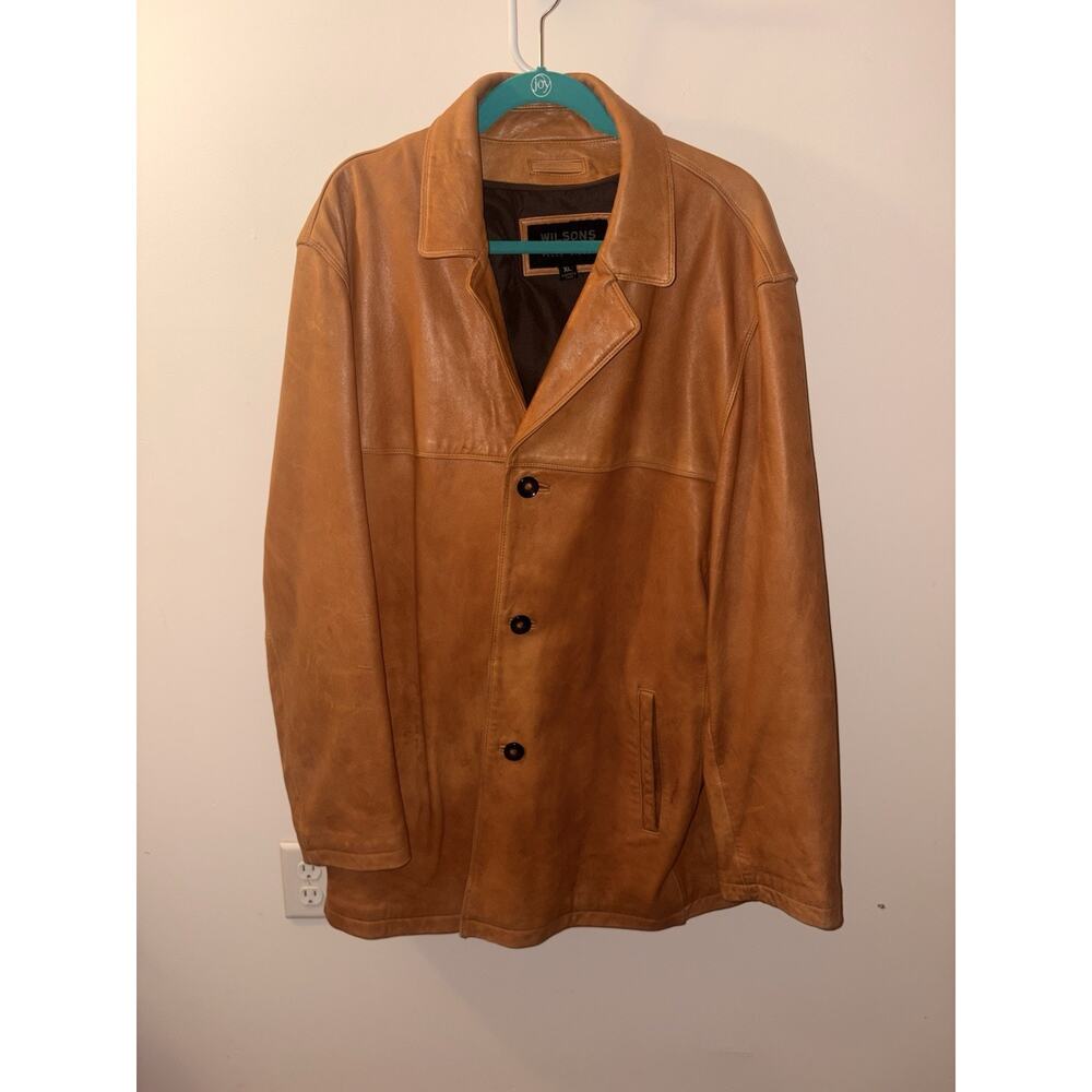 Vintage Wilsons Leather Pelle Studio Cognac Brown Leather Jacket Mens XL 80s USA